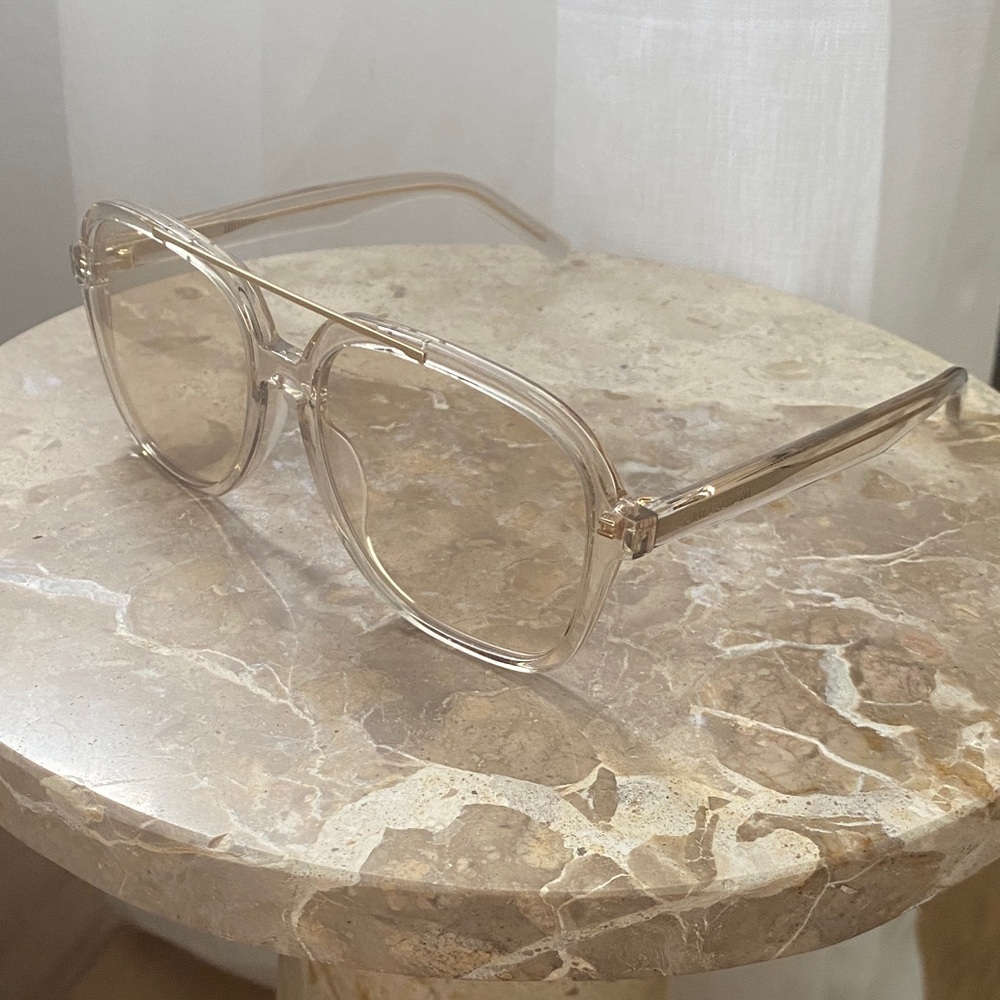Yves Saint Laurent Transparent/Amber Sunglasses